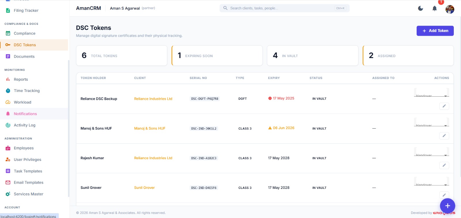 CA Firm Management System