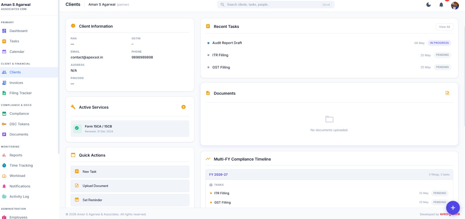 CA Firm Management System