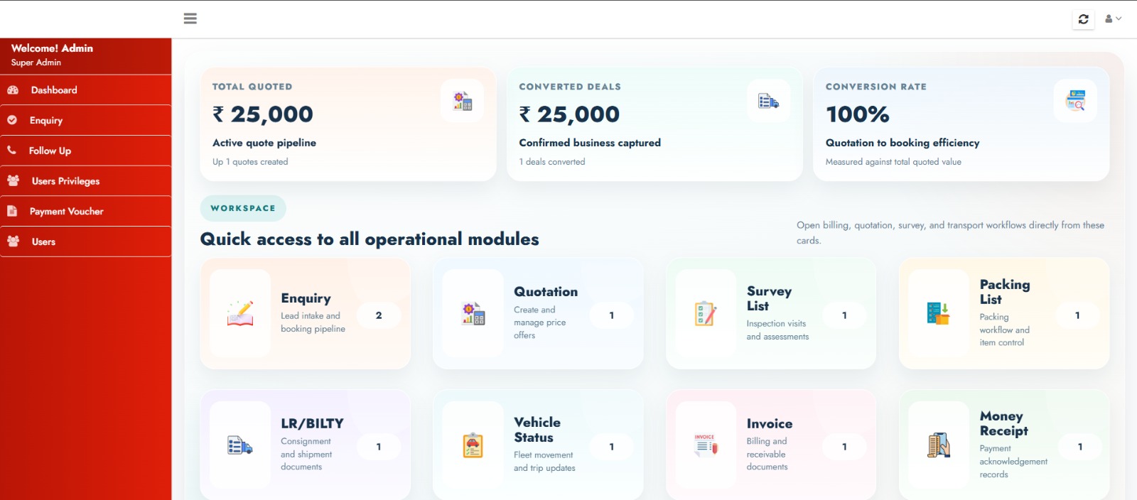 Packers and movers Bilty software